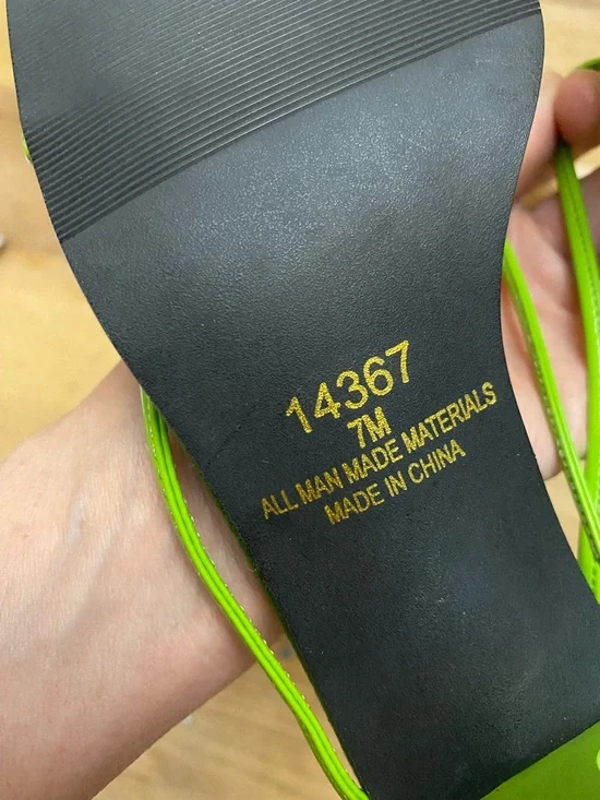 Newport News Lime Green Womens Square Toe Kitten Heel Shoe Y2k Style - Picture 8 of 8